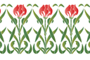 Stenciler olika motiv blommor - Tulpaner av jugendstil