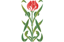 Stenciler olika motiv blommor - Tulip av jugendstil