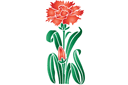 Stenciler olika motiv blommor - Red Carnation