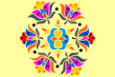 Schabloner i indisk stil - Circle of lotusblommor