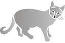 Grossist av djur bilder schabloner - Grå katt 2. Set om  4 st.