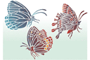 Schabloner med fjärilar - Tre Fjärilar 2