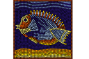 Kakelmålning schabloner - Simmande fisk (mosaik)