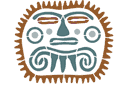 Stenciler Inca, Maya och aztekiska symboler - Inca Mask