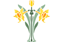 Stenciler olika motiv blommor - Engelska Påskliljor 1