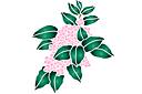 Stenciler olika motiv blommor - Rosa hortensia gren