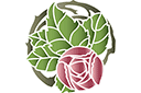 Stenciler olika motiv blommor - Cirkel ram av rosor 4
