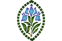 Stenciler olika motiv blommor - Iris i oval