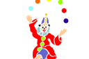 Barndomstid väggdekor schabloner i barnrum - Clown-jonglör