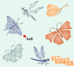 Fjärilar och trollsländor (Schabloner med fjärilar)