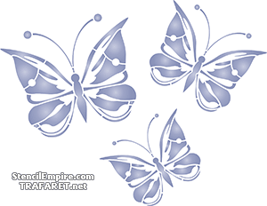 Tre fjärilar (Schabloner med fjärilar)