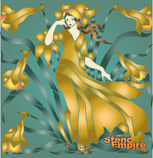 Narcissus flicka (Stenciler på sagotema)
