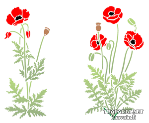 Ett par vallmor 47 (Stenciler olika motiv blommor)
