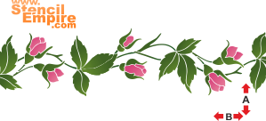 Rosa bård (Flora bårder med färdiga schabloner)