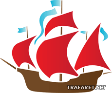 Båt 04. Set om  4 st. (Grossist av stenciler till barnrummet)
