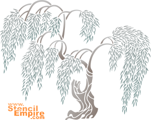 Weeping willow 2 (Väggschabloner med träd)
