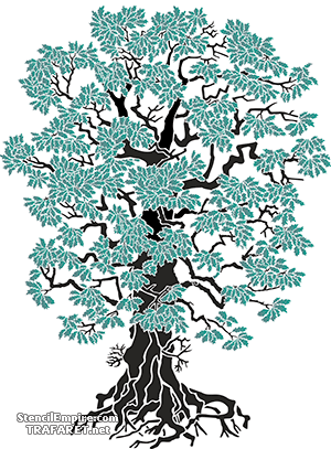 Great Oak (Väggschabloner med träd)