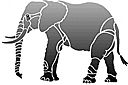 Grossist av djur bilder schabloner - Elephant. Set om  4 st.