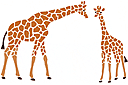 Grossist av djur bilder schabloner - Två giraff. Set om  4 st.