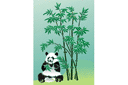 Ritmallar schabloner djur - Panda och bambu 3