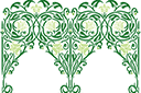 Klassiska bårder med färdiga schabloner - Bågar med lotusar