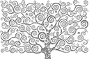 Väggschabloner med träderna - Livets träd av Gustav Klimt