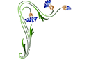 Stenciler olika motiv blommor - Blåklint vinkel på 72