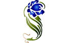 Stenciler olika motiv blommor - Stiliserad Iris