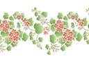 Stenciler olika motiv blommor - Gräns ​​för pelargoner