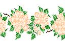 Flora bårder med färdiga schabloner - Stora krysantemum B