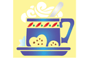 Schabloner för kökdekor - Mugg te