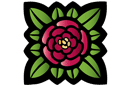 Stenciler olika motiv blommor - Jugend ros 762