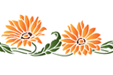 Stenciler olika motiv blommor - Bård Gazania