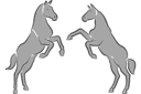 Ritmallar schabloner djur - Två hästar 1c