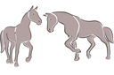 Ritmallar schabloner djur - Två hästar 4c