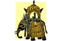Schabloner i indisk stil - En elefant med ett torn