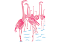 Ritmallar schabloner djur - Pink Flamingos