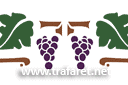 Flora bårder med färdiga schabloner - Grape bård 01