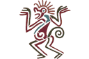 Stenciler Inca, Maya och aztekiska symboler - Dans apa