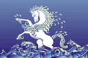 Havet bårder med färdiga schabloner - Sea Horse