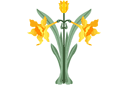 Stenciler olika motiv blommor - Engelska Påskliljor 2
