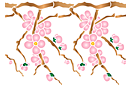Stenciler olika motiv blommor - Fjädern körsbär B