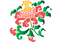 Schabloner på österländskt tema  - Orientaliska blomma och knoppar
