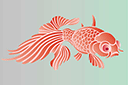 Schabloner med vattendjur - Orientaliska fisk