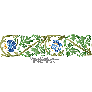Stiliserad blommor 1 (Flora bårder med färdiga schabloner)
