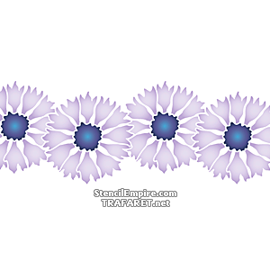 Kornblomma blommor (Flora bårder med färdiga schabloner)