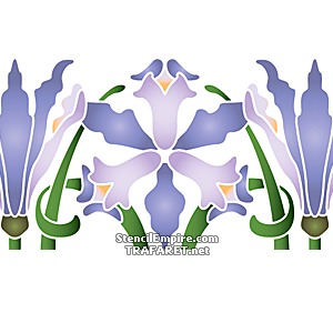 Lila iris (Flora bårder med färdiga schabloner)