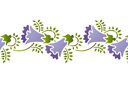 Stenciler olika motiv blommor - Folk blåklocka B