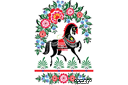 Schabloner slaviska mönstren - Gorodets häst 1