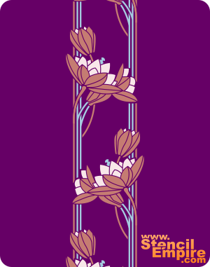 Bård av liljor 2 - schablon för dekoration